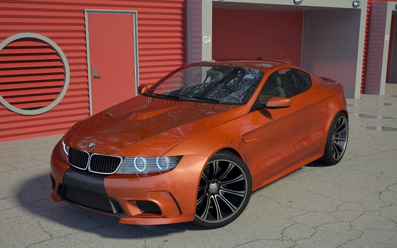 Orange BMW Coupe — Neutral, Afternoon