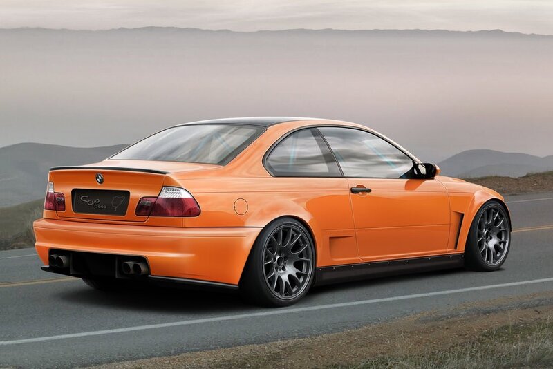 Orange BMW Coupe — Serene, Sunset, 3d Render
