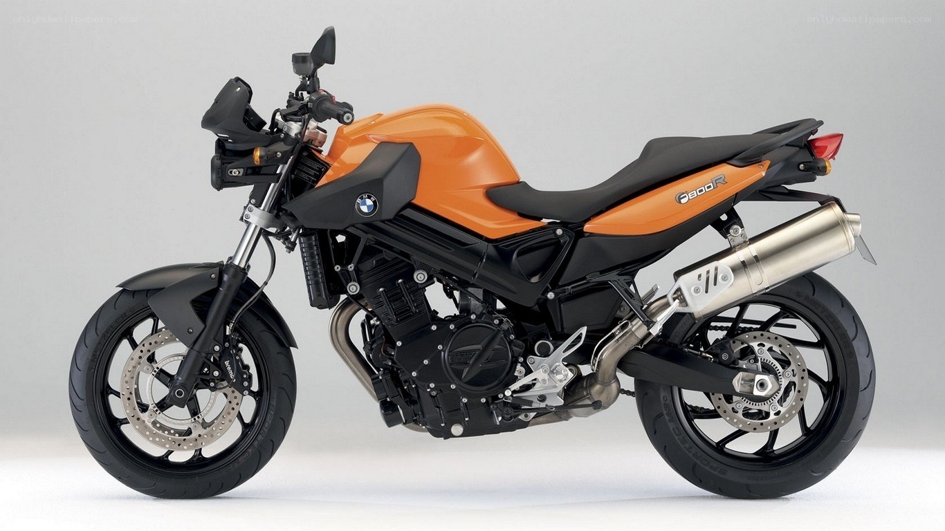 orange BMW F800R motorcycle