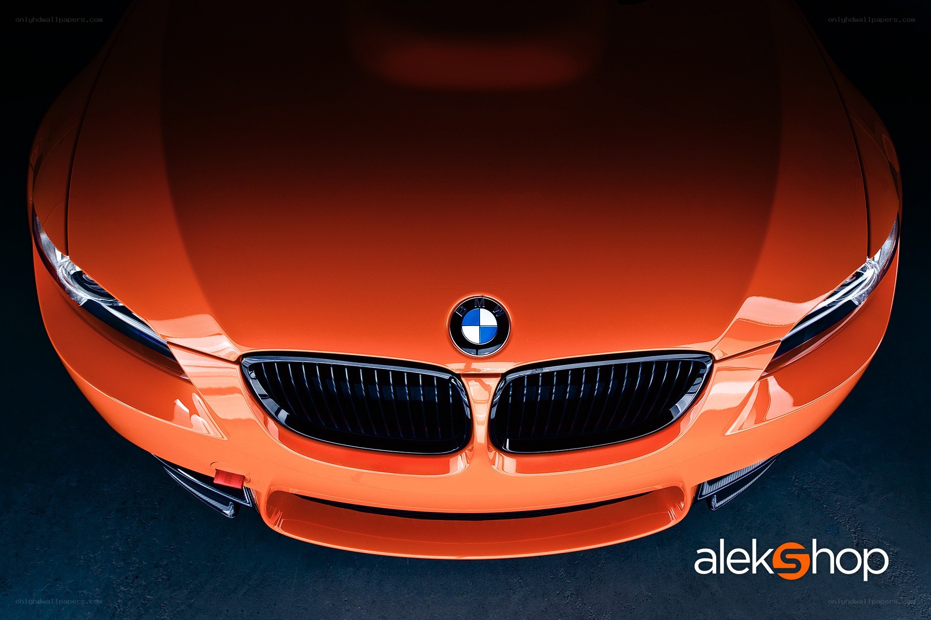 orange BMW front view