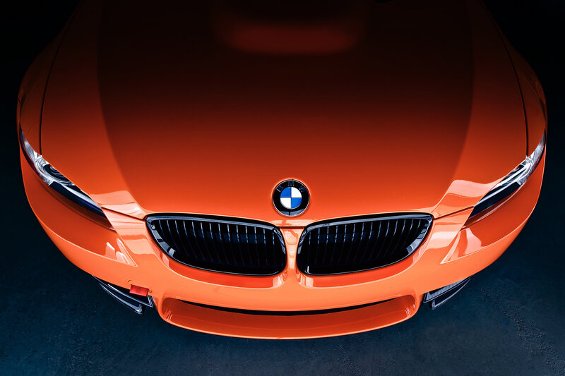 Orange BMW front view