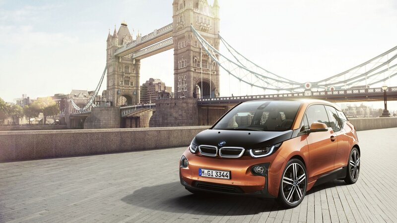 Orange BMW I3 Car