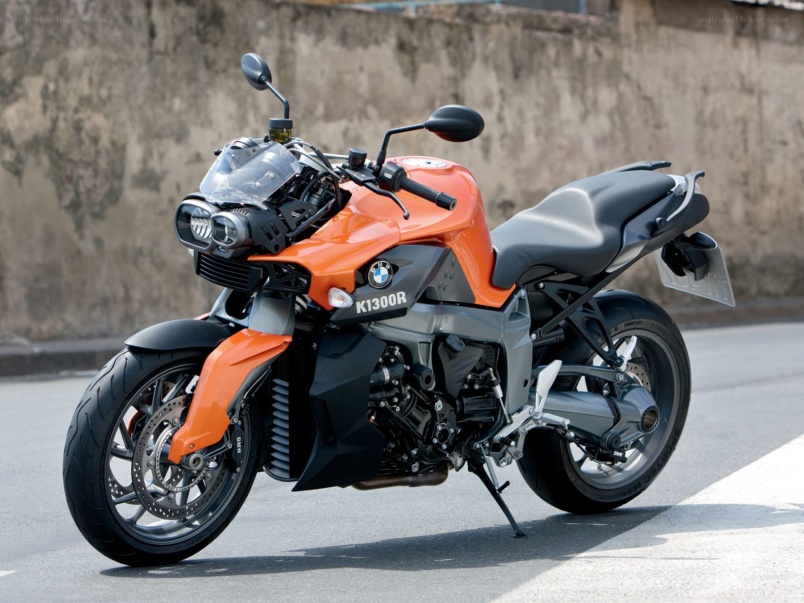 Orange BMW K1300R motorcycle