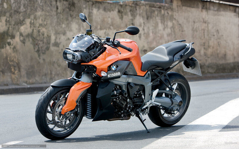 Orange BMW K1300R Motorcycle — Neutral, Afternoon