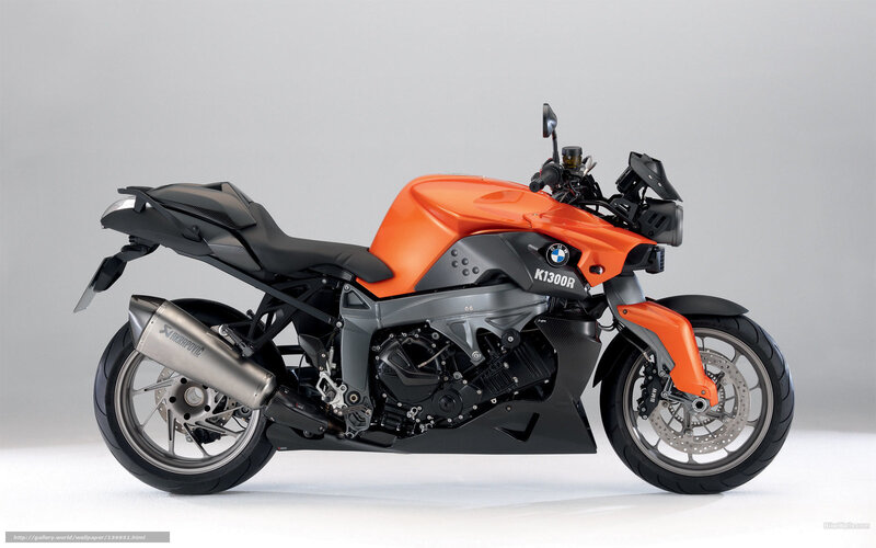 Orange BMW K1300R Motorcycle — Neutral, Photograph, Exhaust Pipe
