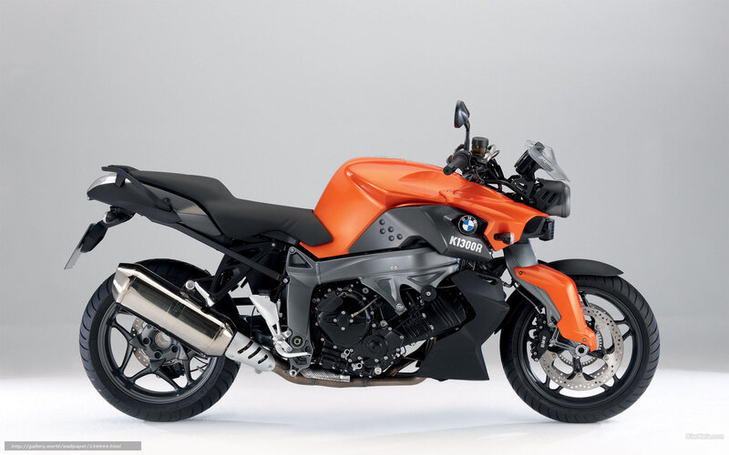 Orange BMW K1300R Motorcycle — Neutral, Photograph
