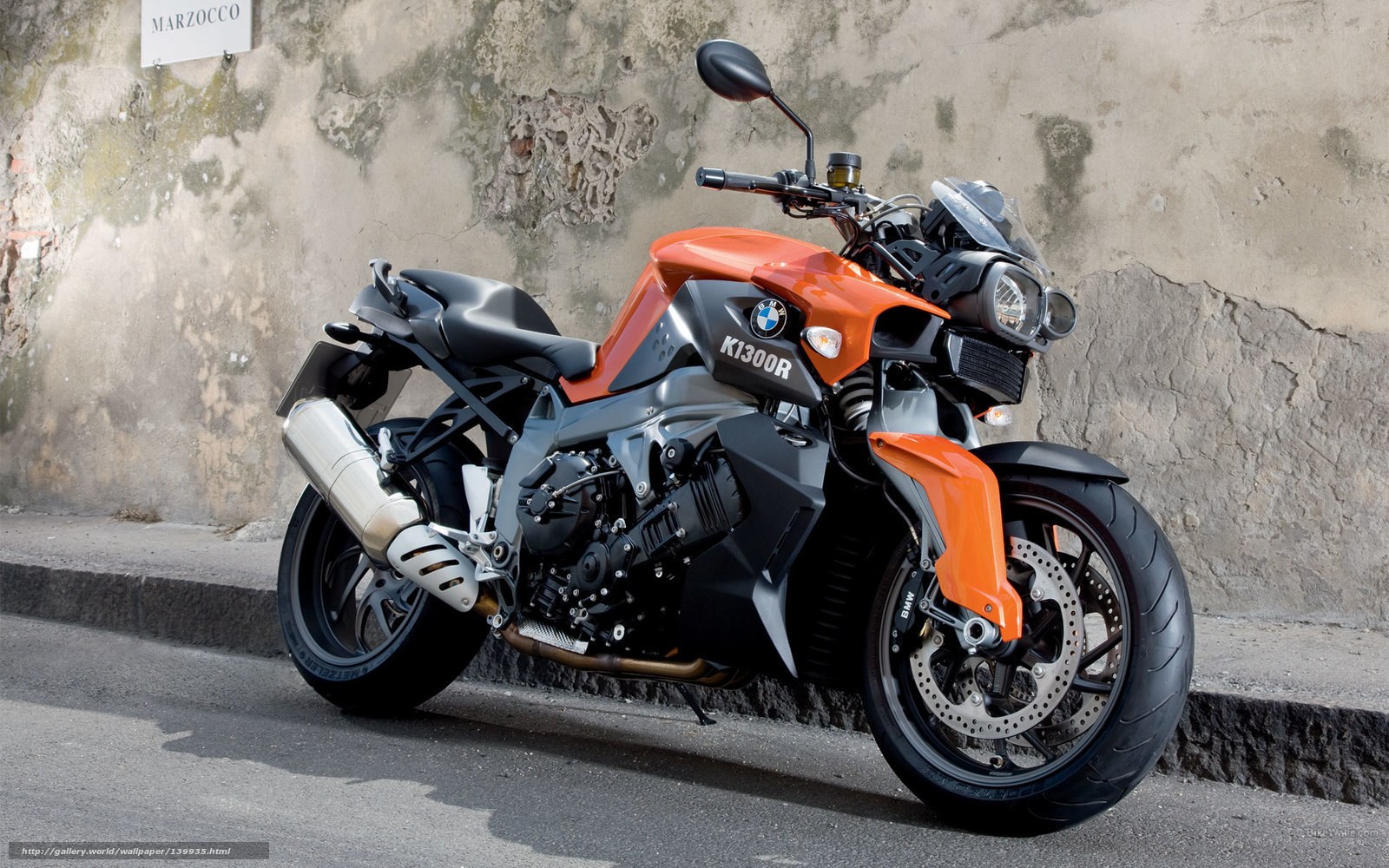 Orange BMW K1300R motorcycle