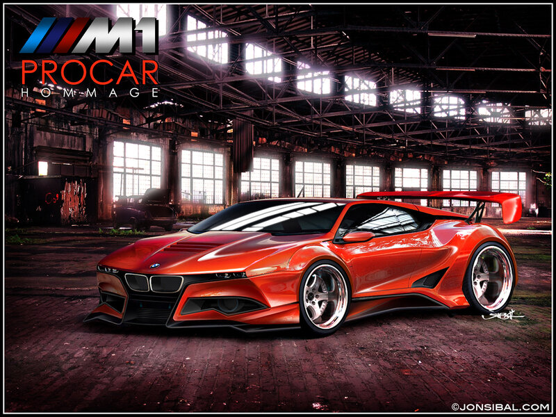 Orange BMW M1 concept car