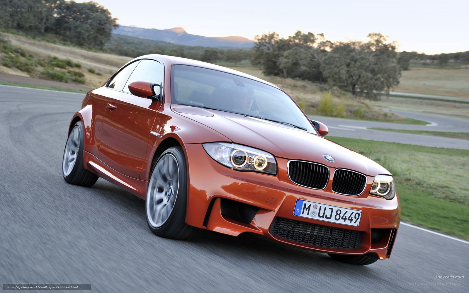 orange bmw m135i on track