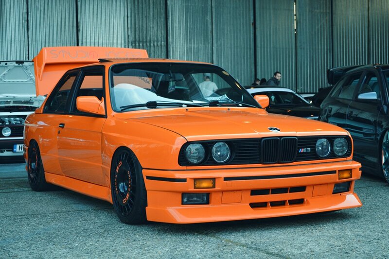 Orange BMW M3 Car — Dramatic