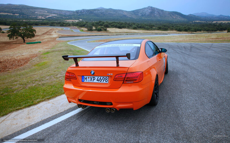 Orange BMW M3 Car — Dynamic, Afternoon, Photograph, Race Track, Mountains