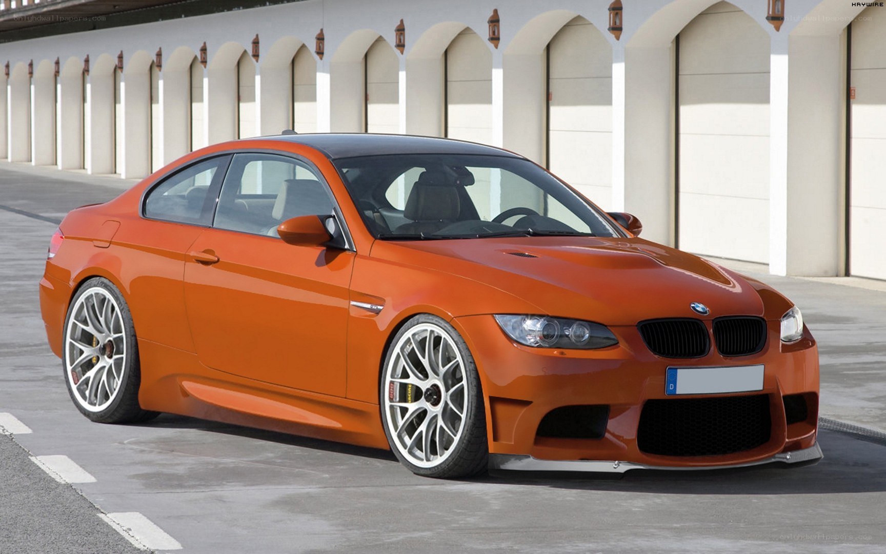 orange BMW M3 coupe