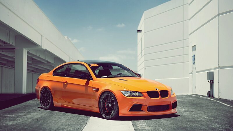 orange BMW M3 coupe
