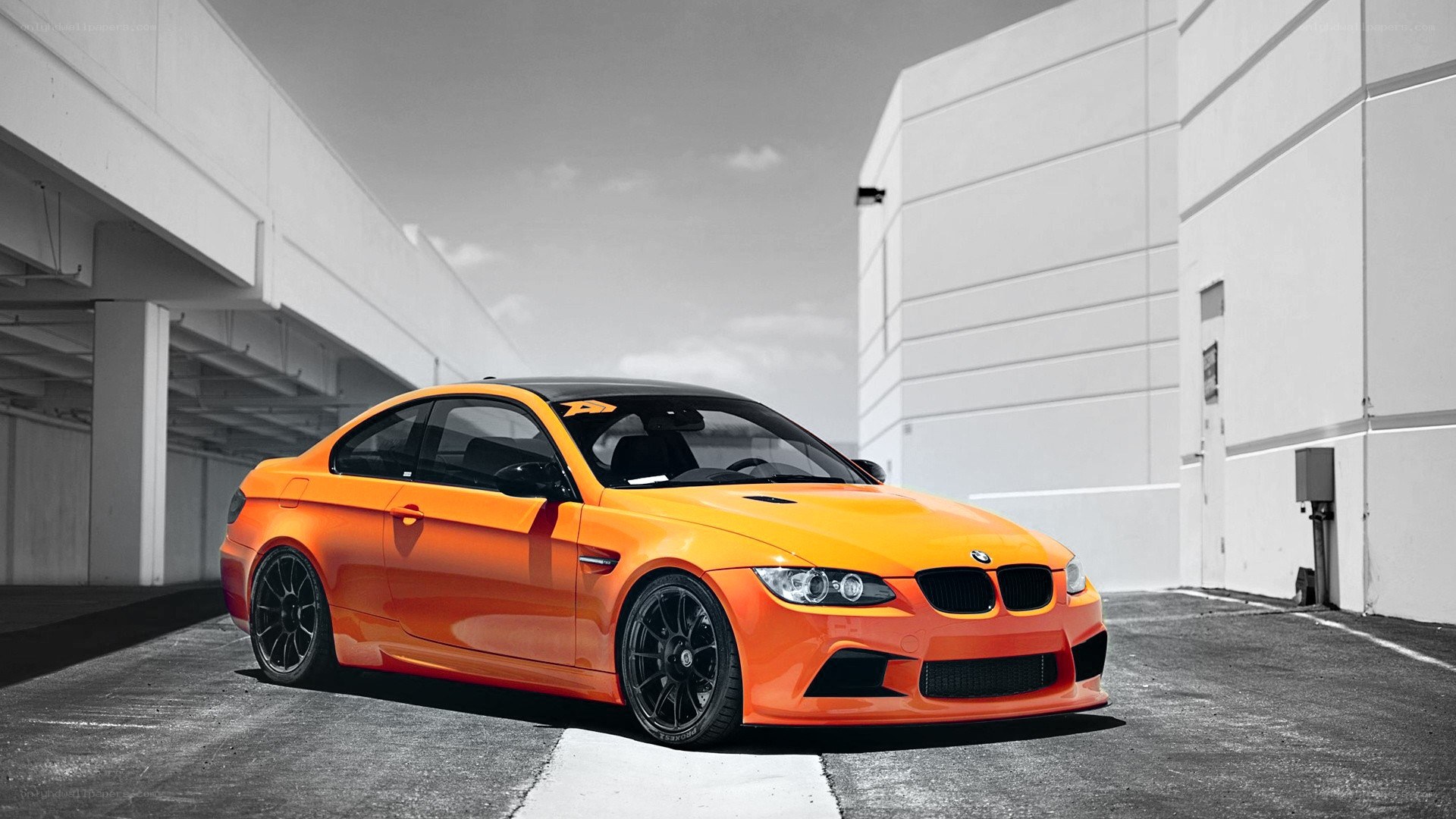 orange BMW M3 coupe