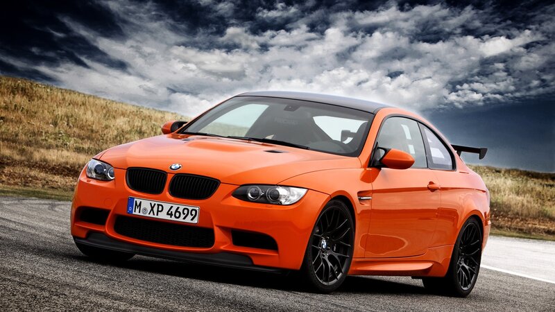 Orange BMW M3 Coupe — Clouds