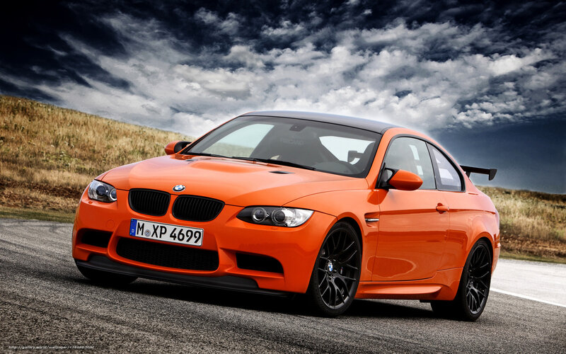 Orange BMW M3 Coupe — Dramatic, Photograph, Car, Road