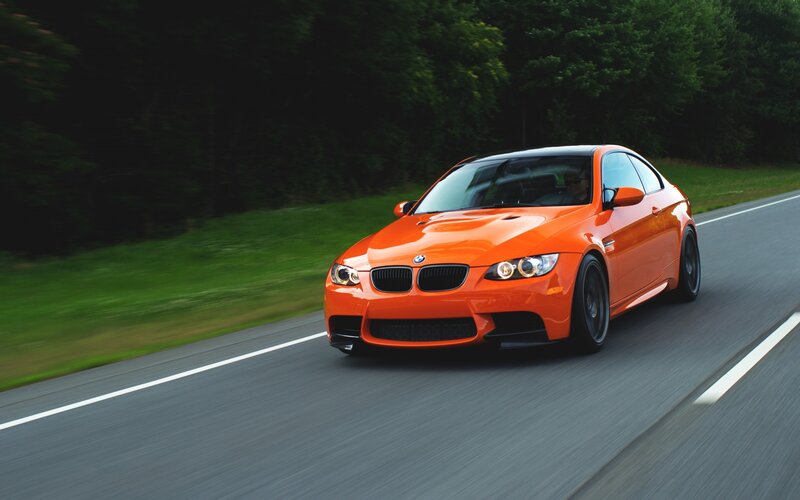 Orange BMW M3 Coupe — Dynamic, Afternoon, Photograph, Car