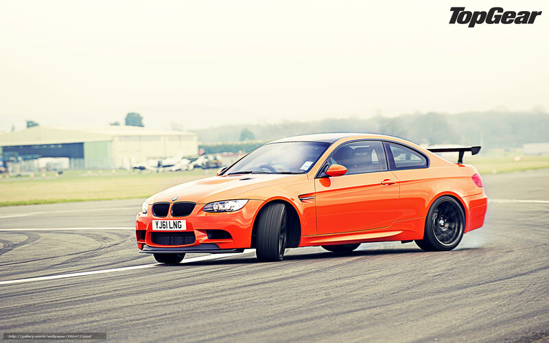 Orange BMW M3 Coupe — Dynamic, Afternoon, Photograph, Race Track, Tire Marks