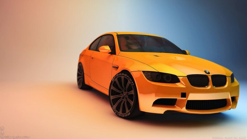 orange BMW M3 sports car