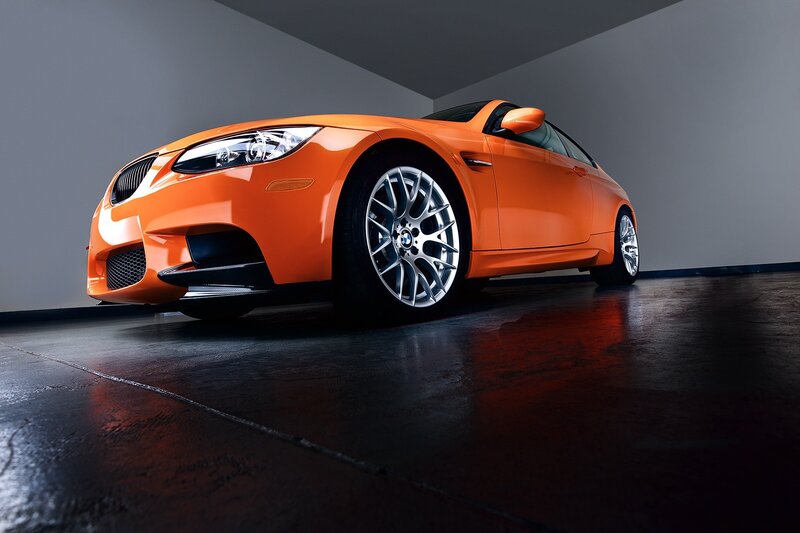 Orange BMW M3 sports car