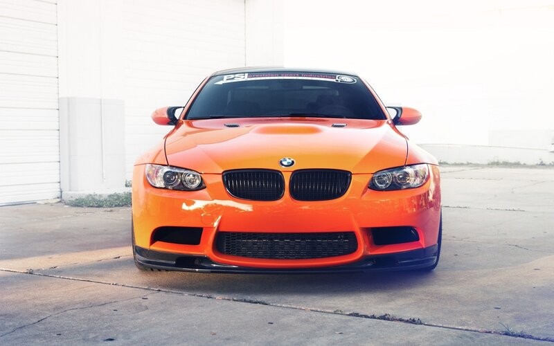 orange bmw m3 sports car