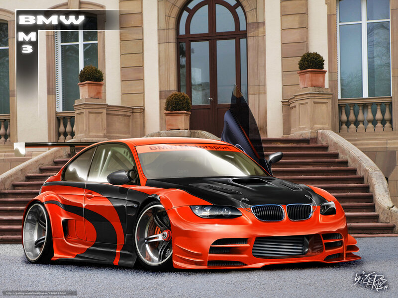 Orange BMW M3 sports car