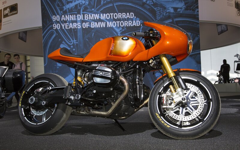 Orange BMW Motorcycle — Showroom