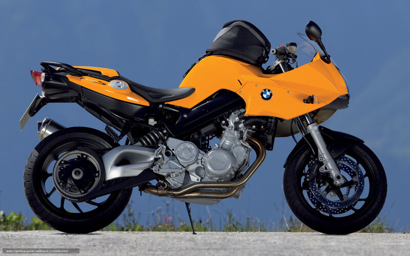 orange BMW motorcycle