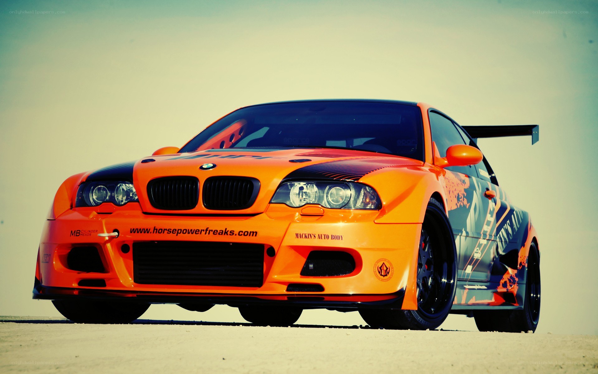 orange BMW race car