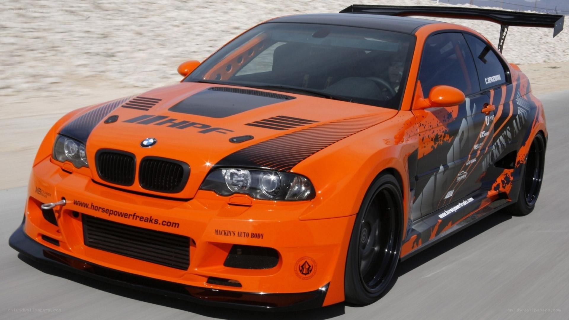 orange BMW race car