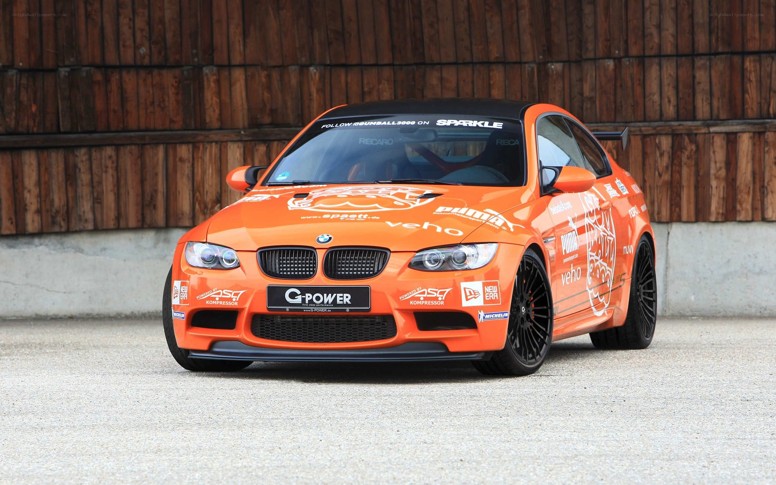 orange BMW race car