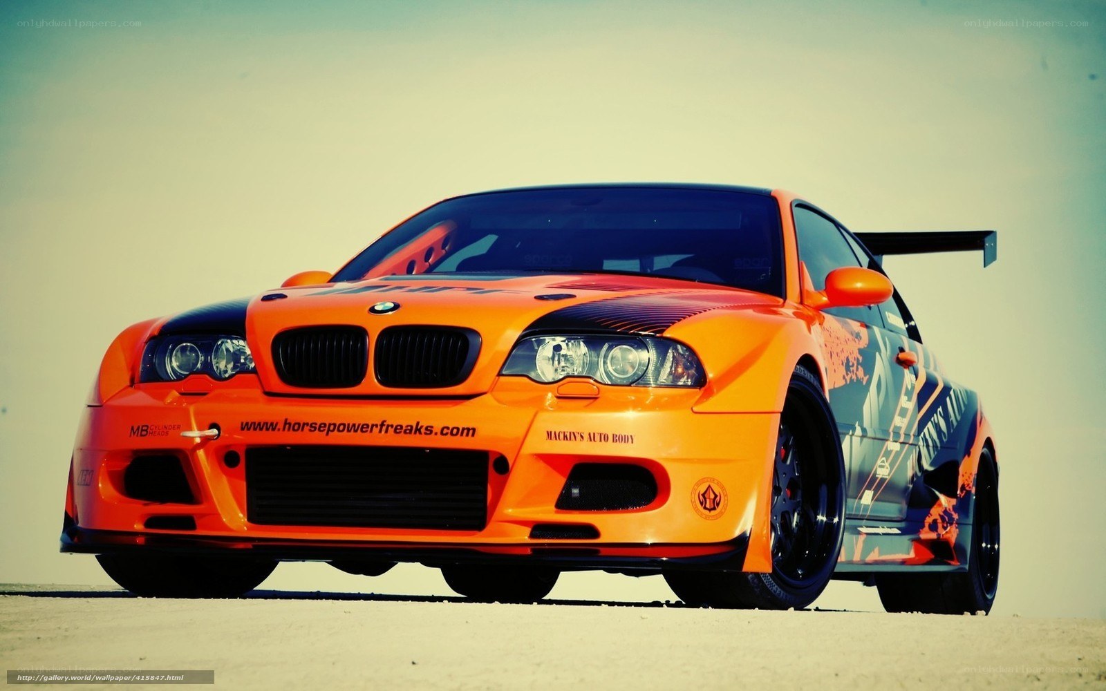 orange BMW race car