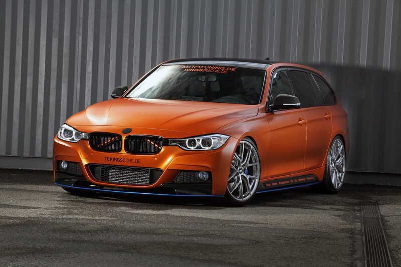Orange BMW tuning car
