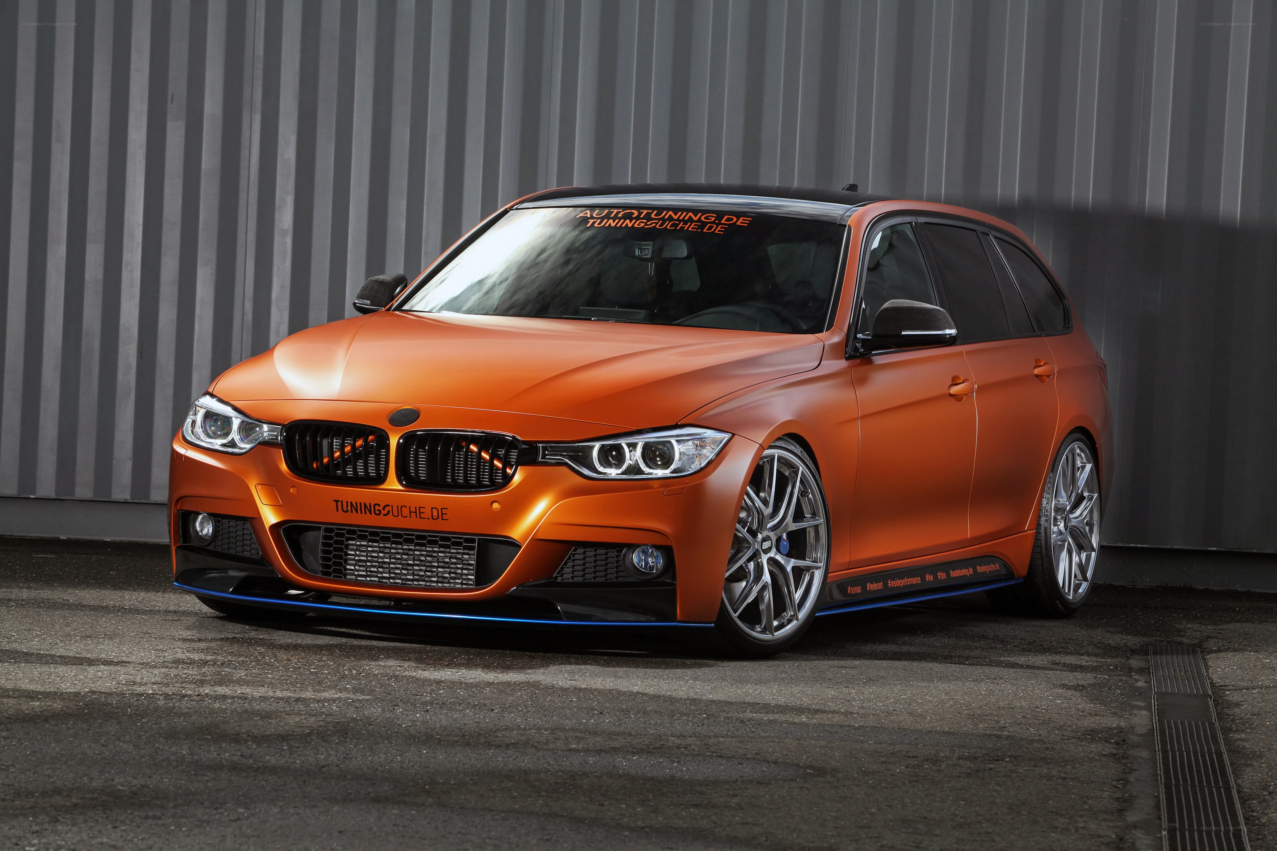 Orange BMW tuning car