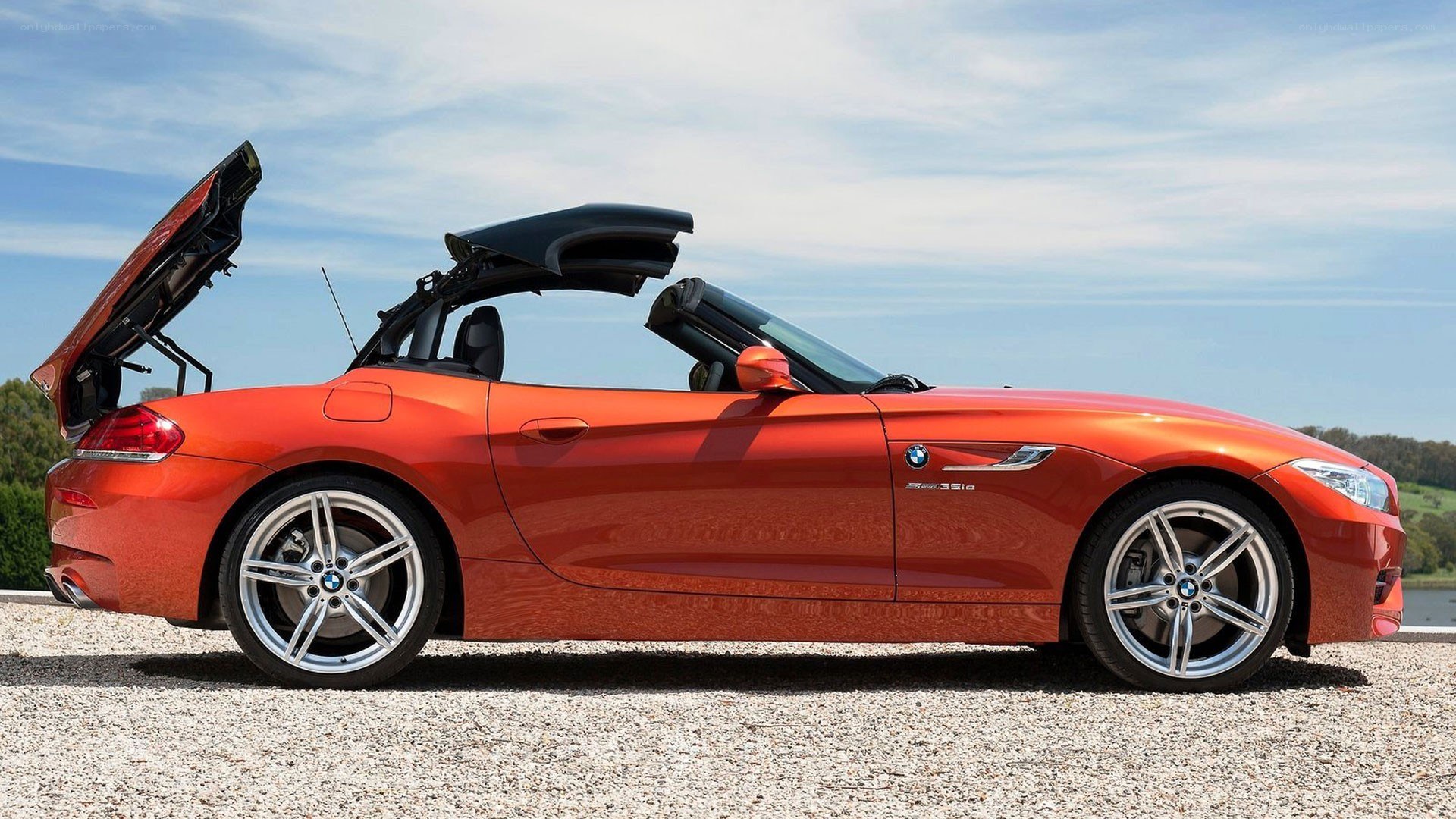 Orange BMW Z4 convertible