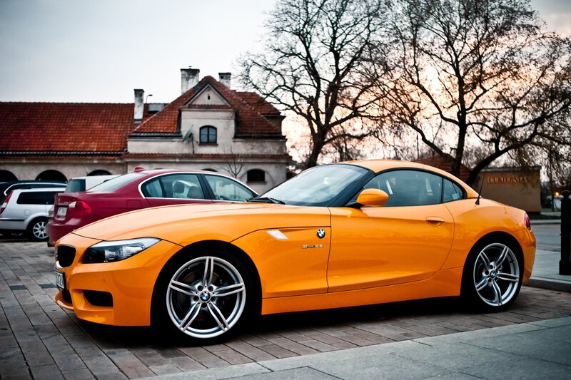 Orange BMW Z4 sports car