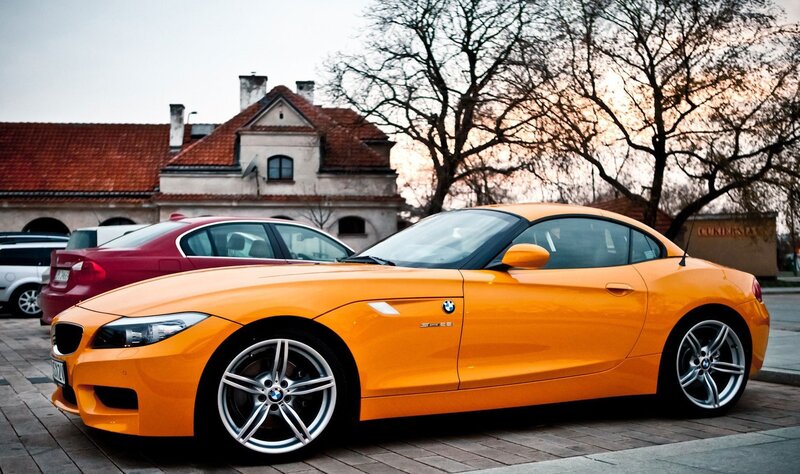 Orange BMW Z4 sports car