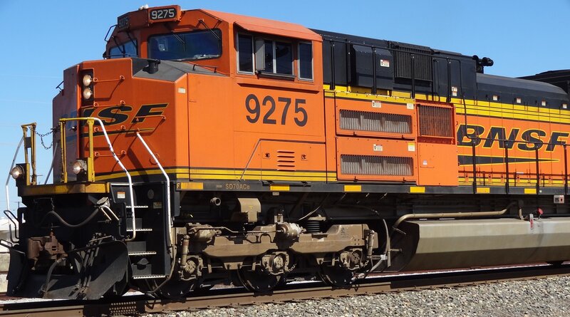Orange BNSF Locomotive — Clear