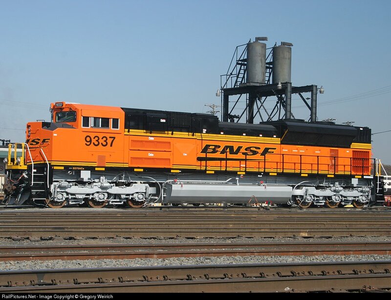 Orange BNSF Locomotive — Industrial