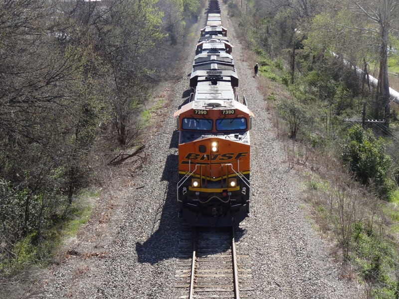 Orange BNSF Train