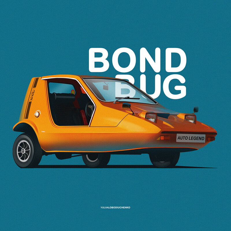 Orange Bond Bug Car