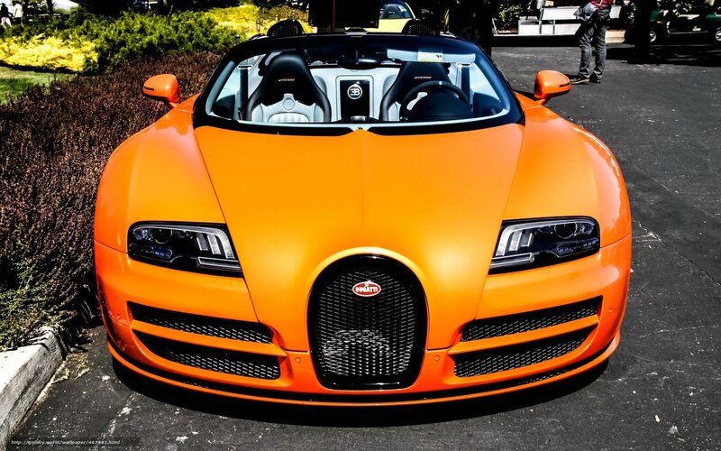 Orange Bugatti Veyron — Dramatic, Afternoon