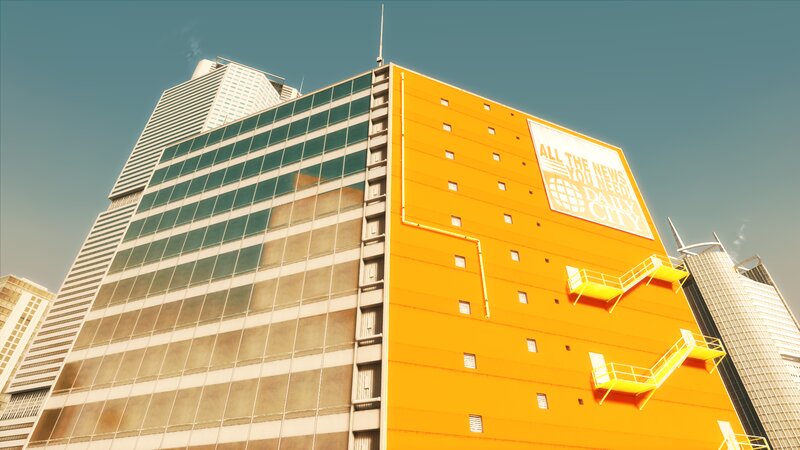 Orange Building with Billboard