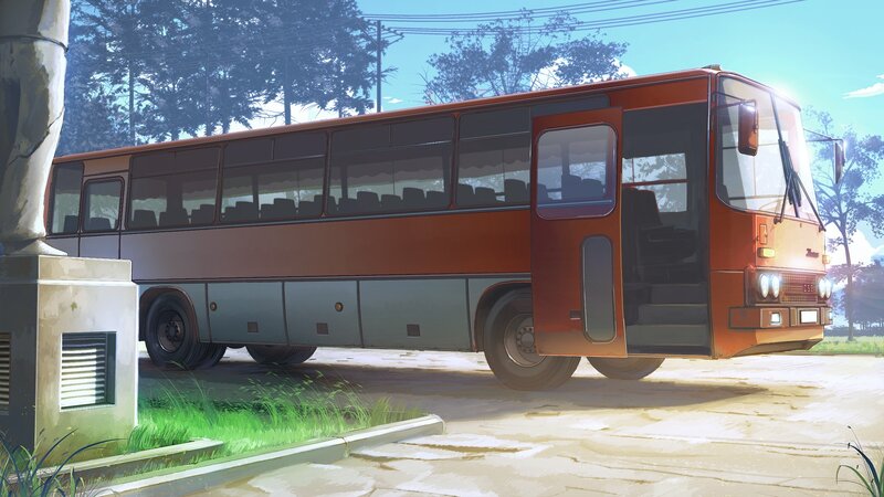 Orange Bus on Road