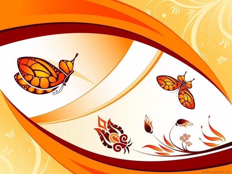 orange butterfly abstract design