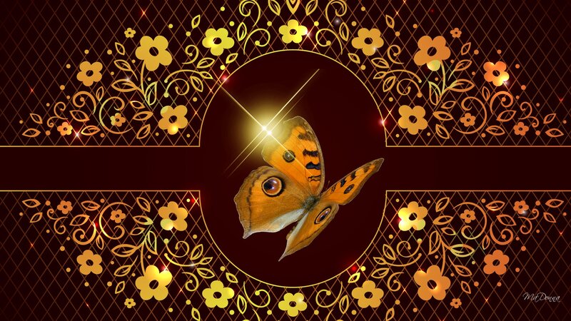 Orange Butterfly — Gold