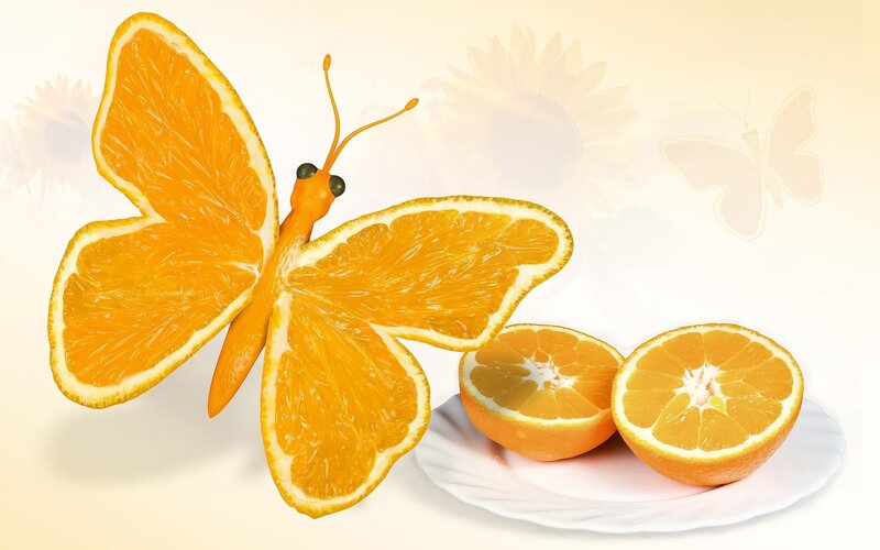 Orange Butterfly Sculpture