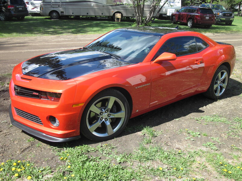 Orange Camaro Car — Red, Outdoor