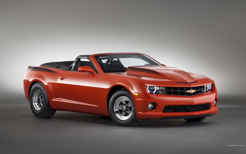 Orange Camaro Convertible — Red, Dramatic