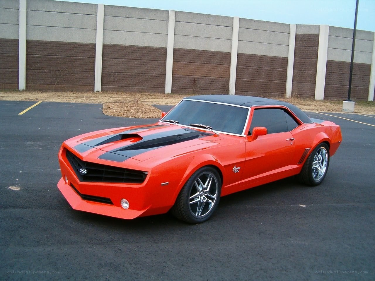 orange camaro ss convertible